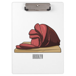 Ham cartoon illustration clipboard