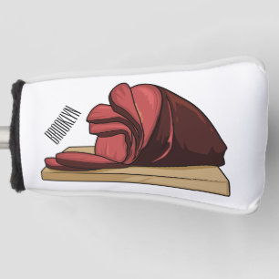 Ham cartoon illustration golf head cover