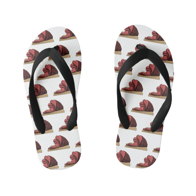 Ham cartoon illustration  kid's flip flops (Footbed)