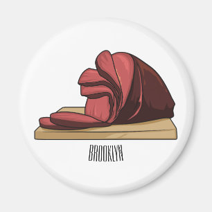 Ham cartoon illustration magnet