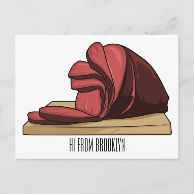 Ham cartoon illustration  postcard (Front)
