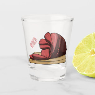Ham cartoon illustration shot glass