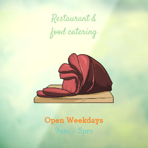Ham cartoon illustration window cling