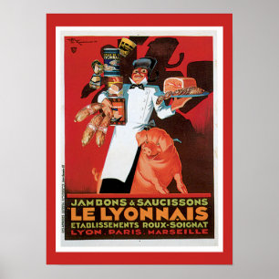 Ham  French Food Vintage Poster