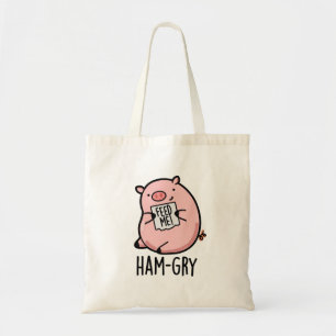 Ham-gry Funny Animal Pig Pun Tote Bag