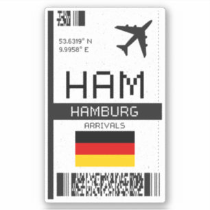 HAM Hamburg Boarding Pass - Germany Travel