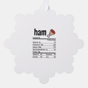 Ham Nutrition Facts Matching Family Thanksgiving A Ornament Card