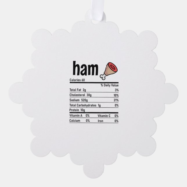 Ham Nutrition Facts Matching Family Thanksgiving A Ornament Card (Front)