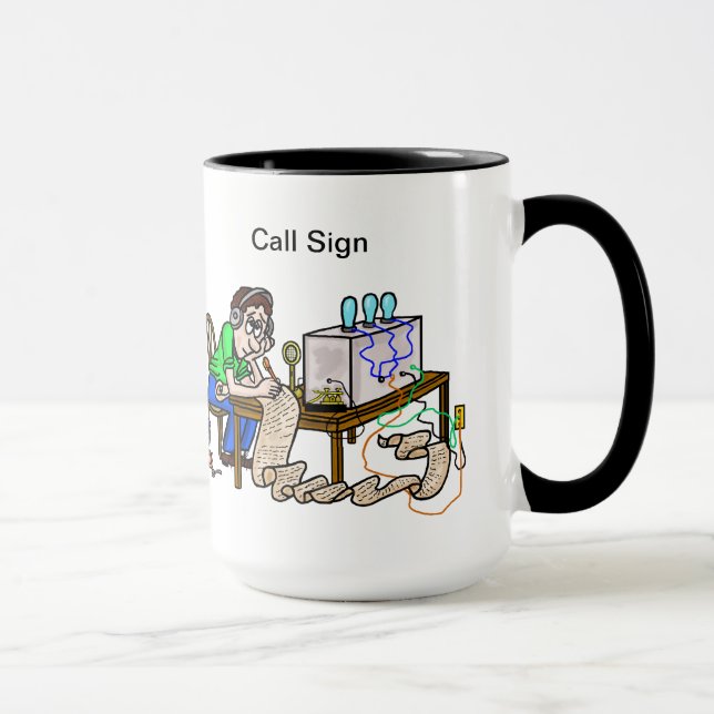 Ham Operator Copying Message Mug (Right)