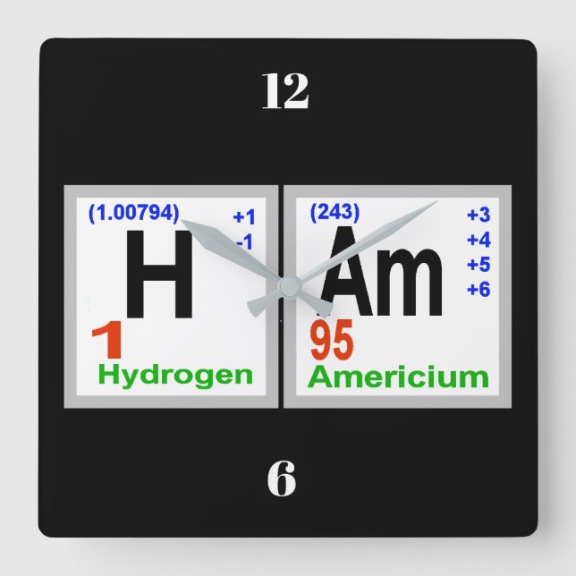 HAM Periodic Chemical Elements Wall Clock (Front)