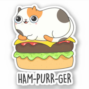 Ham-Purr-Ger Funny Cat Hamburger Pun 