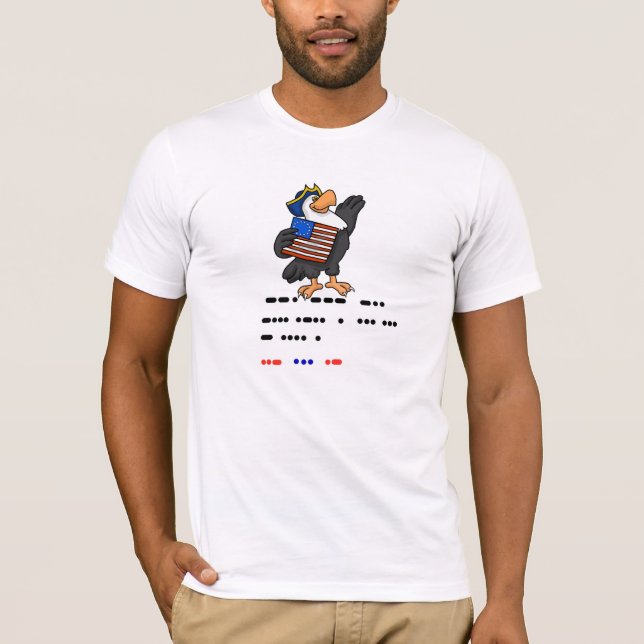 Ham Radio 1776 American Eagle T-Shirt + Morse Code (Front)
