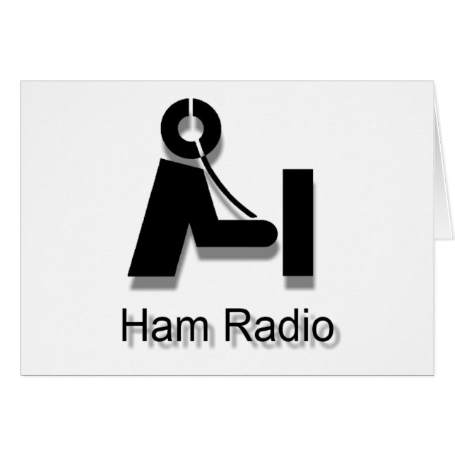 Ham Radio 3-D PlainLogo Blank Cards  to Customize (Front Horizontal)