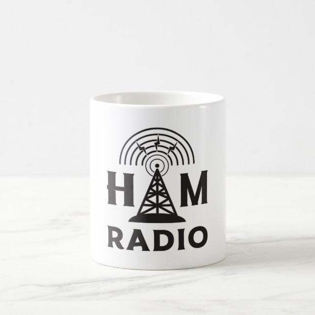 HAM Radio Amateur Operator Antenna Code Gift Idea Coffee Mug (Center)
