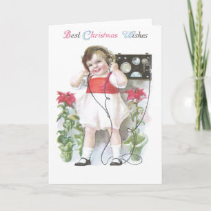 Ham Radio Antique Christmas Holiday Card