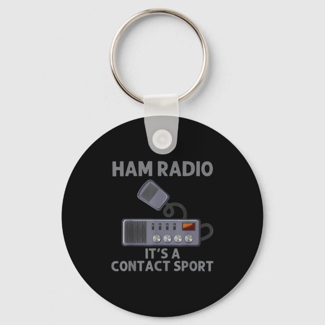 Ham Radio Art For Men Women Amateur Radio Operator Keychain (Front)