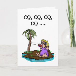 Ham Radio Birthday Card Female Remote Island