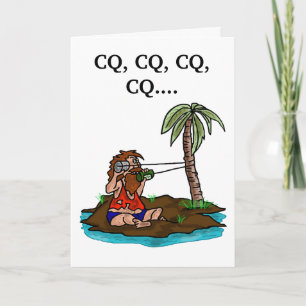 Ham Radio Birthday Card  Remote Island Operator