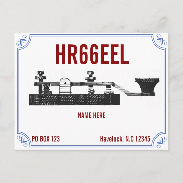 Ham Radio Carte QSL Opérateurs amateurs Contacts (Devant)