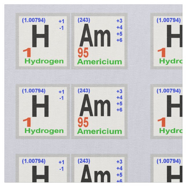 Ham Radio Chemical Elements Fabric (Close Up)