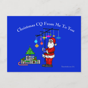 Ham Radio Christmas CQ Post Card