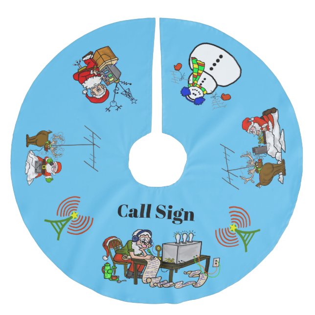 Ham Radio Christmas Tree Skirt (Front)
