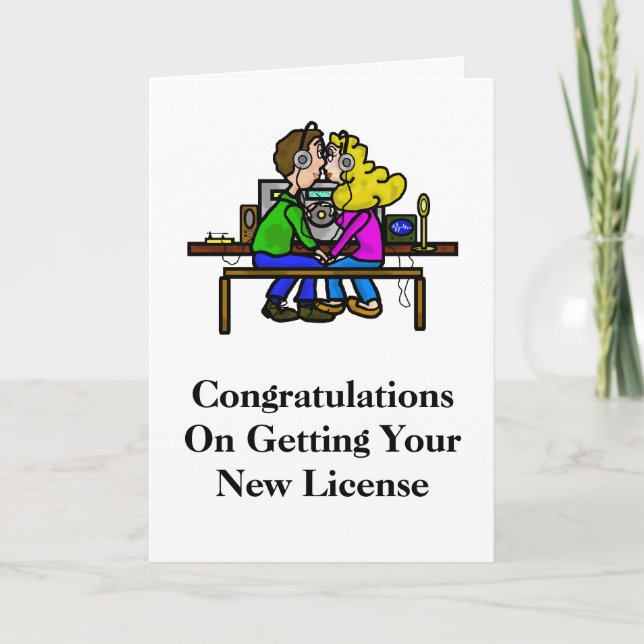 Ham Radio Couple Marriage or Wedding Card (Front)