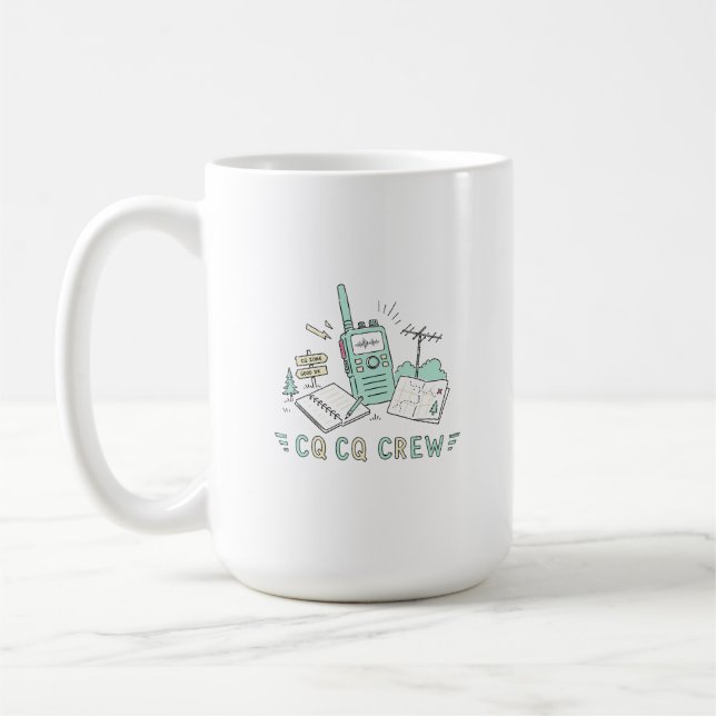 Ham Radio CQ Crew Operator Coffee Mug (Left)
