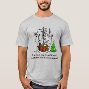 Ham Radio Crazy Antenna House T-shirt Noël
