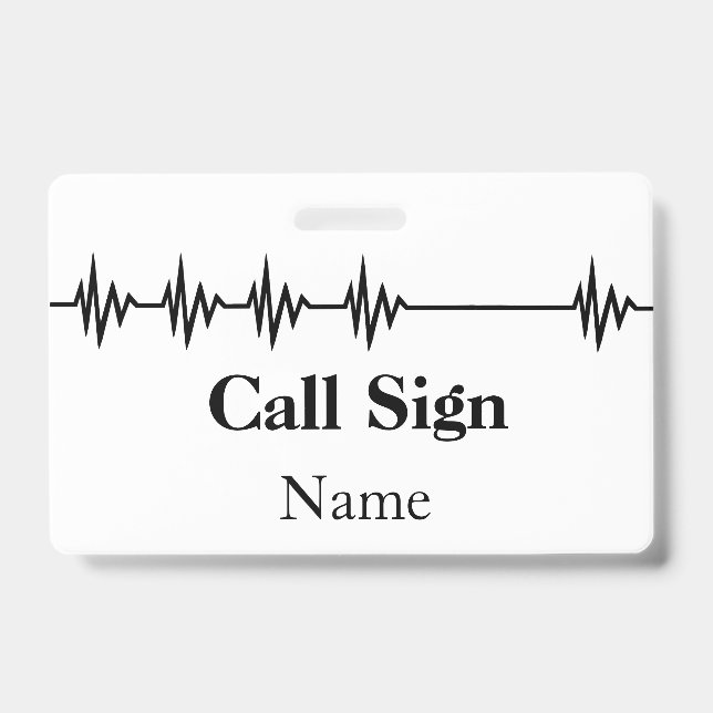 Ham Radio Customize Badge Name Call Sign, etc. (Front)