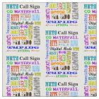 Ham Radio Digital Mode Word Collage Fabric