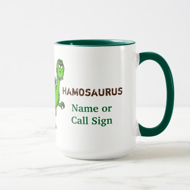 Ham Radio Dinosaur Mug   Customize It! (Right)