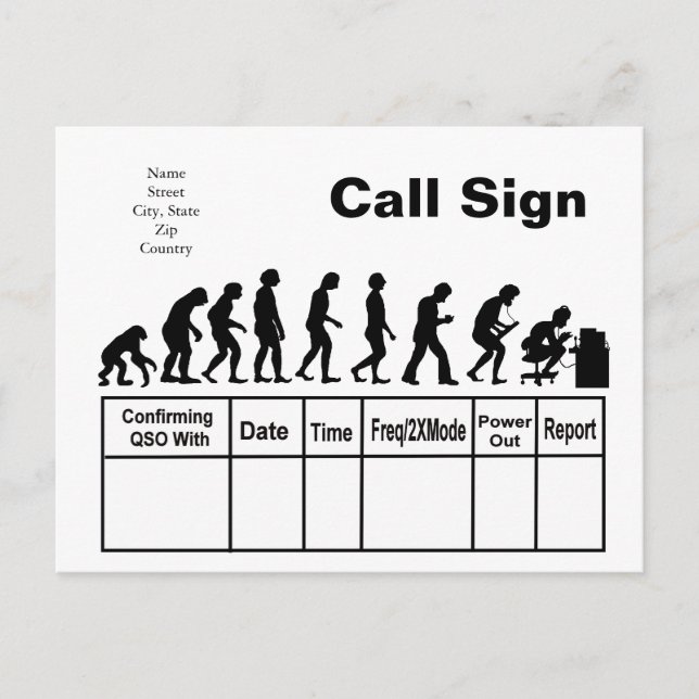 Ham Radio Evolution QSL Card   Customize It! (Front)