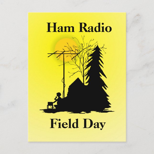 Ham Radio Field Day Silhouette Postcards (Front)