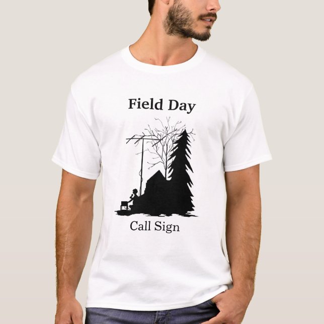 Ham Radio Field Day Silhouette Tshirt (Front)