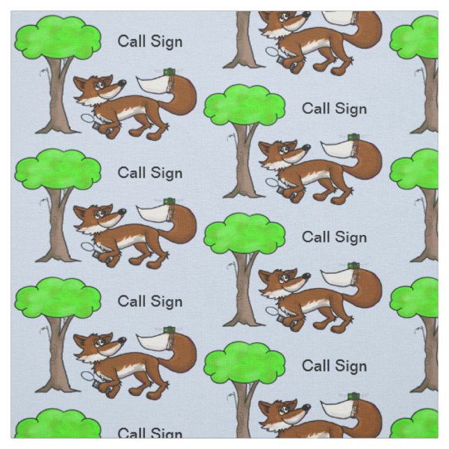 Ham Radio Fox Hunting Fabric with Call Sign (Swatch)