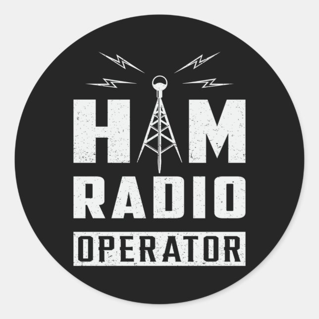 HAM Radio Frequency Operator Antenna Amateur Gift Classic Round Sticker (Front)