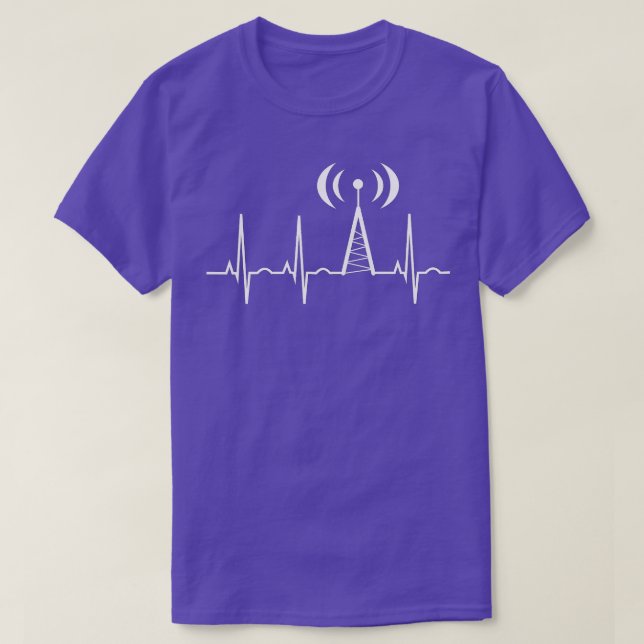 HAM Radio Gifts for Dad Ham Radio Operator Heartbe T-Shirt (Design Front)