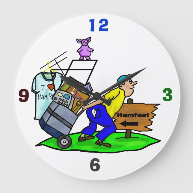 Ham Radio Hamfest Shopper Wall Clock (Front)