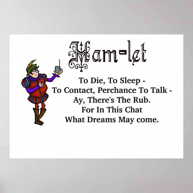 Ham Radio Hamlet "To Die To Sleep" Quote Poster (Front)