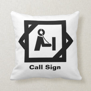 Ham Radio Icon with Shack  Pillow   Customize It