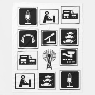 Ham Radio Icons Fleece Blanket