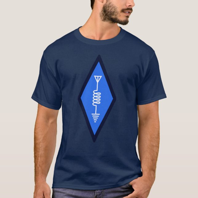 HAM Radio Logo Design – Blue International Symbol T-Shirt (Front)