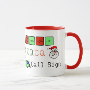 Ham Radio Multi-Graphical Christmas Mug with Call