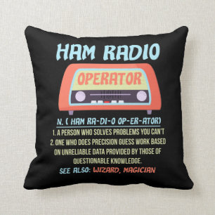 Ham Radio Operator Definition Amateur Radio Hobby Throw Pillow