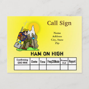 Ham Radio Operator on High Ground QSL Card