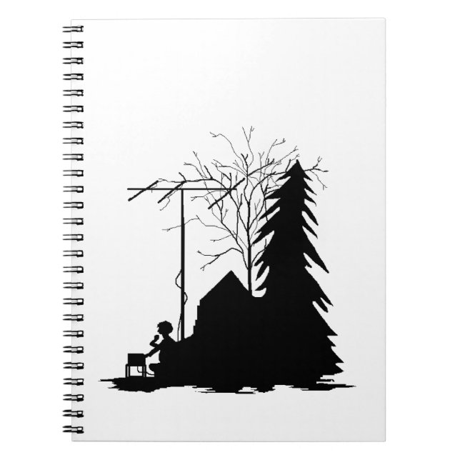 Ham Radio Operator Silhouette Notebook (Front)
