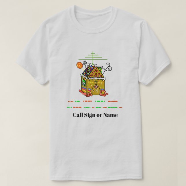 Ham Radio pain d'épice Maison T-shirt Noël (Design devant)