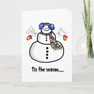 Ham Radio Snowman Christmas Card  Ver. 3