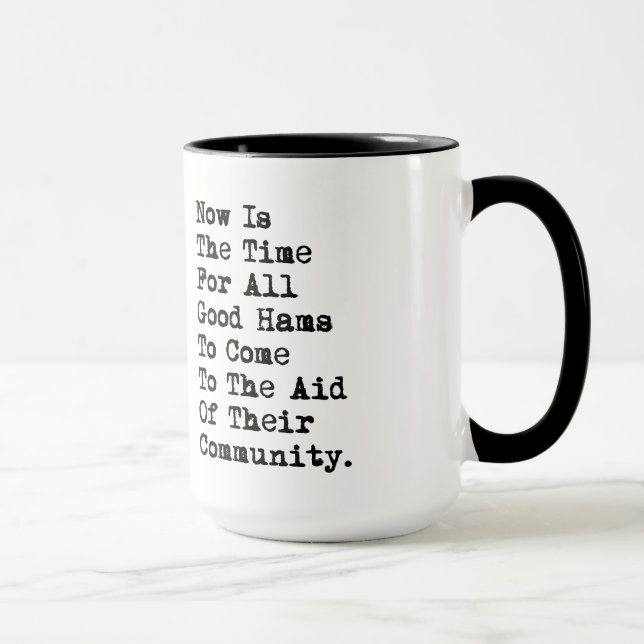 Ham Radio Typing Text Mug (Right)